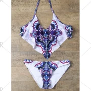Halter Print Padded Bikini et - Fansmadedirect