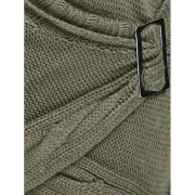 hawl Collar Buckled urplice weater Dress - Army Green Fansmadedirect