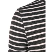 High Collar Striped Long Sleeve T-shirt - Fansmadedirect