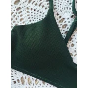 High Cut Bralette Bikini et - Blackish Green Fansmadedirect