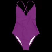 High Cut Open Back One-piece Swimsuit - Purple Fansmadedirect