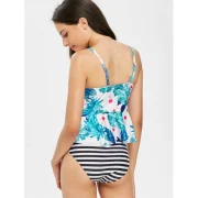 High Leg Flower Tankini et - Deep ky Blue Fansmadedirect