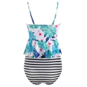High Leg Flower Tankini et - Deep ky Blue Fansmadedirect