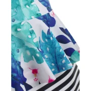 High Leg Flower Tankini et - Deep ky Blue Fansmadedirect