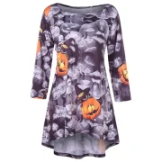 High Low Longline Pumpkin Halloween Top - ulti-a Fansmadedirect