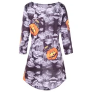 High Low Longline Pumpkin Halloween Top - ulti-a Fansmadedirect