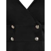 High Low Tunic V Neck Coat - Black Fansmadedirect