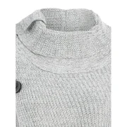 High Neck Asymmetrical Cardigan - Gray Fansmadedirect