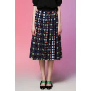 High Rise Polka Dot idi Skirt - Cadetblue Fansmadedirect