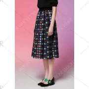 High Rise Polka Dot idi Skirt - Cadetblue Fansmadedirect