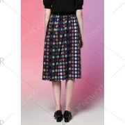 High Rise Polka Dot idi Skirt - Cadetblue Fansmadedirect