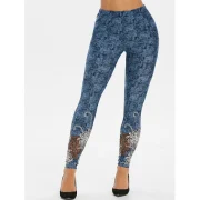 High Rise Tribal Print Jeggings - Blue Koi Fansmadedirect
