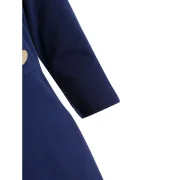 High Waist Pencil Dress with Buttons - Deep Blue Fansmadedirect