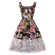 High Waist Sleeveless Printed Dress - Fansmadedirect