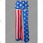 High Waisted American Flag Wide Leg Pants - Royal Blue Fansmadedirect