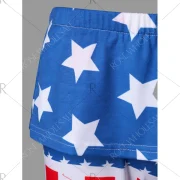 High Waisted American Flag Wide Leg Pants - Royal Blue Fansmadedirect