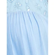 Hollow Out Open Shoulder Swing Blouse - ight Blue Fansmadedirect