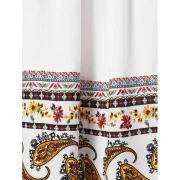 Hollow Out Paisley Print Shift Dress - White Fansmadedirect