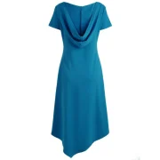 Hooded Criss Cross Handkerchief Dress - acaw Blue Green Fansmadedirect