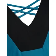 Hooded Criss Cross Handkerchief Dress - acaw Blue Green Fansmadedirect