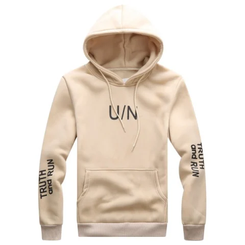 Hooded Graphic Print Drawstring Hoodie - ight Khaki Fansmadedirect