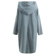 Hooded Pockets Long Denim Coat - Blue Gray One Fansmadedirect