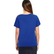 hort leeve Criss Cross T-shirt - Blue Fansmadedirect