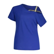 hort leeve Criss Cross T-shirt - Blue Fansmadedirect