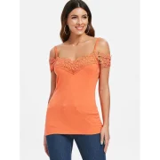 houlder Cut lim Fit T-shirt - Papaya Orange Fansmadedirect