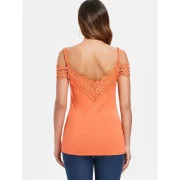 houlder Cut lim Fit T-shirt - Papaya Orange Fansmadedirect