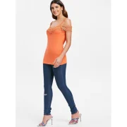 houlder Cut lim Fit T-shirt - Papaya Orange Fansmadedirect