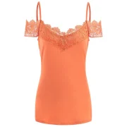 houlder Cut lim Fit T-shirt - Papaya Orange Fansmadedirect