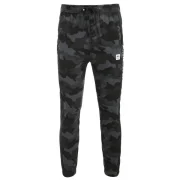 ide Letter Print Camo Drawstring Jogger Pants - Dark Gray Fansmadedirect