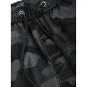 ide Letter Print Camo Drawstring Jogger Pants - Dark Gray Fansmadedirect