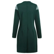 Jewel Collar Short Work Dress - Dark Forest Green Fansmadedirect