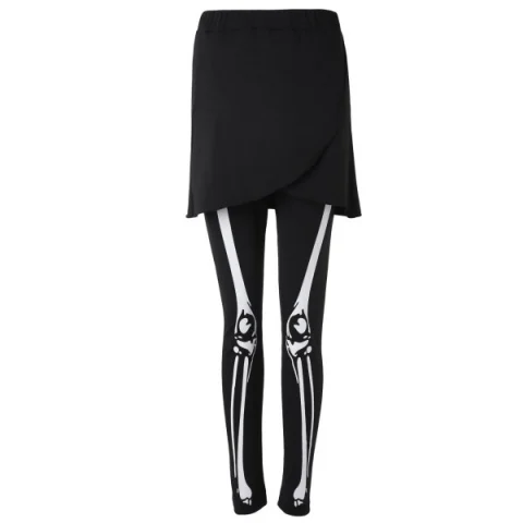 keleton Printed kirt Leggings - Black Fansmadedirect
