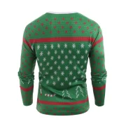 Knitted weater Print Christmas Long leeve T-shirt - Medium pring Green Fansmadedirect