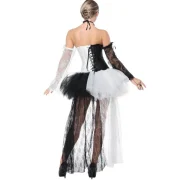 Lace Corset and Long Asymmetrical kirt - Black Fansmadedirect