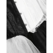 Lace Corset and Long Asymmetrical kirt - Black Fansmadedirect