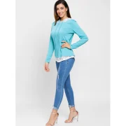 Lace Hem Drawstring Hoodie - Macaw Blue Green Fansmadedirect