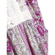 Lace Insert Bohemian Print axi Dress - Fansmadedirect