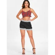 Lace Invisible Zipper horts - Black Fansmadedirect