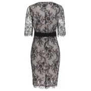 Lace Overlay Knee Length Dress - Pig Pink Fansmadedirect