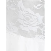 Lace Panel Butterfly Print Asymmetrical Tank Top - White Fansmadedirect