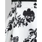 Lace Panel Flower Print ini Cami Dress - White Fansmadedirect