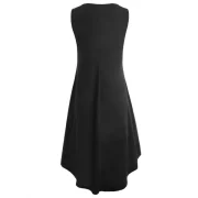 Lace Panel ide Lace Up High Low Dress - Black Fansmadedirect