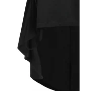 Lace Panel ide Lace Up High Low Dress - Black Fansmadedirect