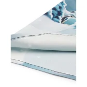 Lace Panel Snowman Print A Line Dress - Blue Fansmadedirect