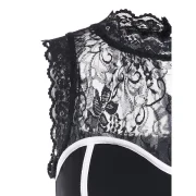 Lace Panel Stripe Tank Top - Black Fansmadedirect