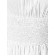 Lace Trim Lacing Waist High Low Dress - White Fansmadedirect